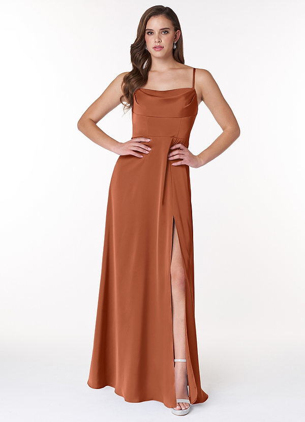 Cedar Rose Azazie Clove Stretch Satin Dress Bridesmaid Dresses | Azazie