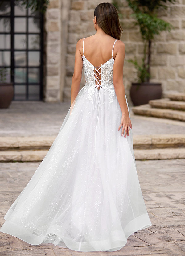 Finesse Weiß A-Linien-Ballkleid image1