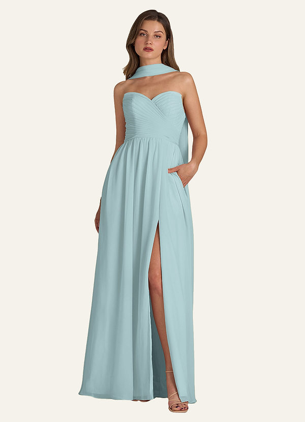 front Azazie Matching Color Chiffon Scarf