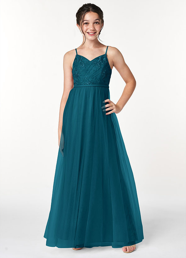 Azazie Layla A-Line Lace Floor-Length Dress image1