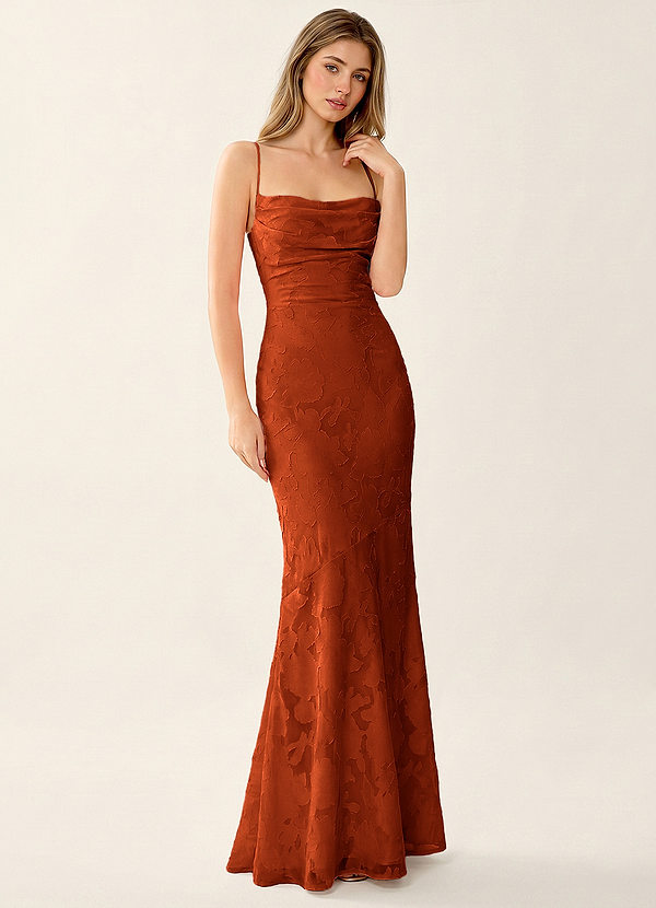 Natasha Paprika Jacquard Corset Mermaid Prom Dress image1