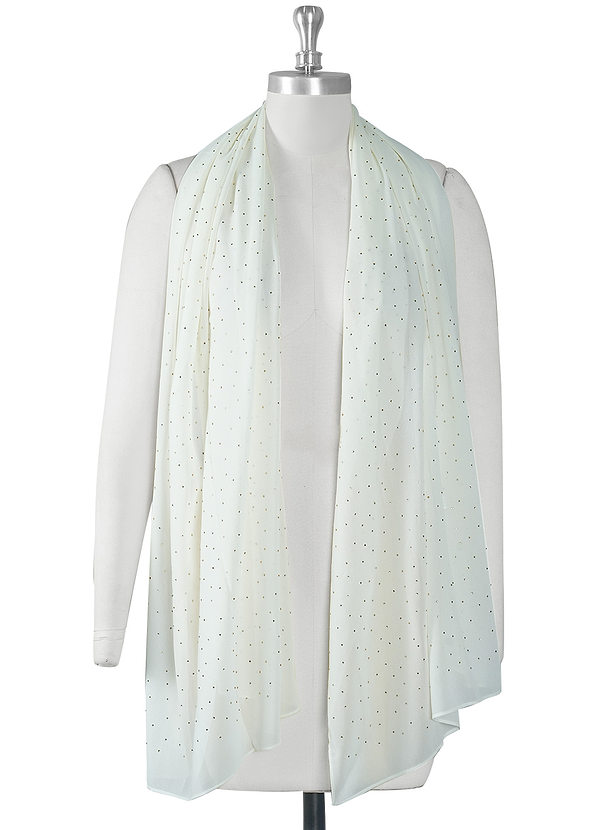 front Pearl-Filled Chiffon Wrap