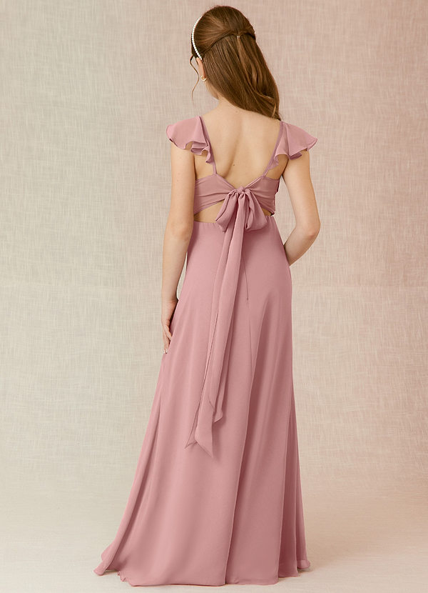Azazie Everett Junior Dusty Rose A-Line Chiffon Dress image1