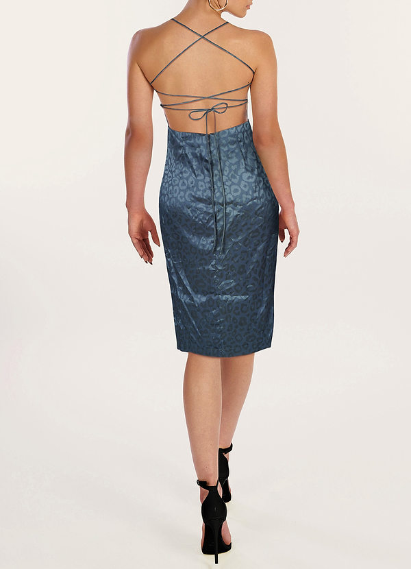 back Occasions de A à Z Vert émeraude Robe nuisette mi-longue en jacquard satiné