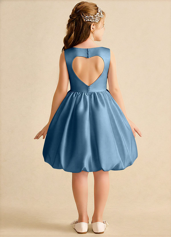 Azazie Nirvana Bloemenmeisjes Jurken Baljurk Jurk van Mat Satijn Ruches Bermuda image1