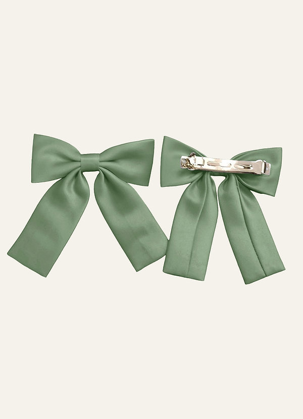 front Ensemble de pinces à cheveux avec nœud en satin pour filles