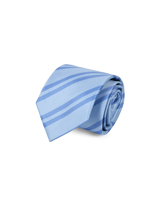 front Classic Striped Matte Satin Wide Tie