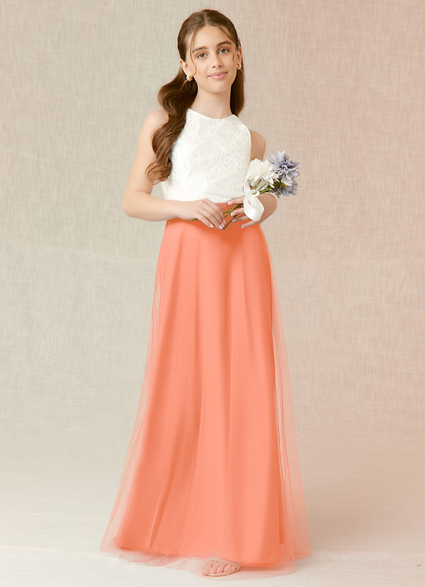 Azazie Albertine Junior Sunset A-Line Lace Chiffon Dress image1