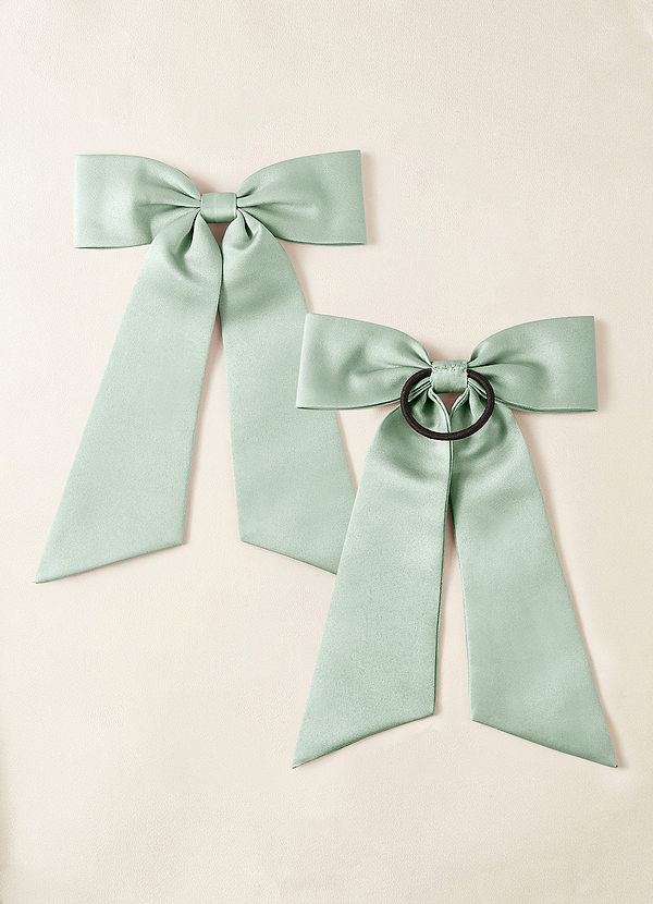 front Matching Color Matte Satin Bow Hair Tie Set