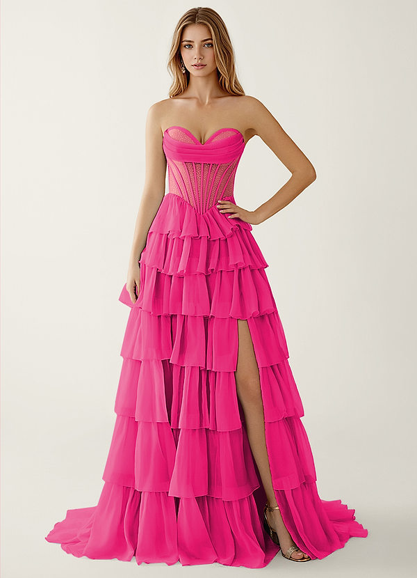 Liliannah Rose Lightweight Chiffon/Hotfix Rhinestone Prom Dress image1