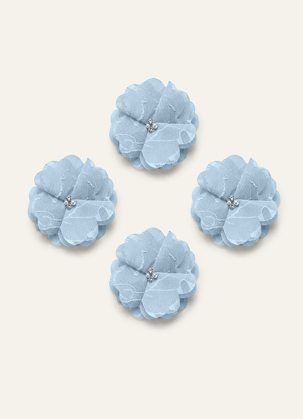 front Four-Piece Matching Color Floral Burnout Hair Clip Set