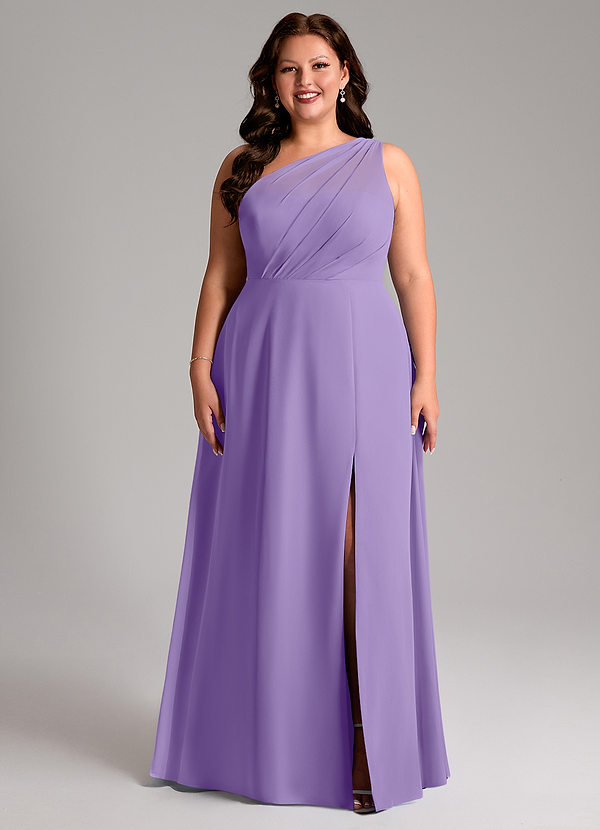 Azazie Phaedra Robes Demoiselle d'honneur Robe Trapèze en Mousseline de soie Ue épaule Tahiti image1