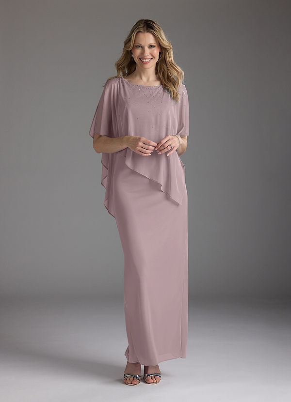 Azazie Aspyn Robe Mère de la Mariée & du Marié Robe Fourreau en Maille Perlé Crépuscule image1