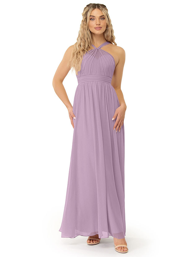 Azazie Kielle Bridesmaid Dresses A-Line Pleated Chiffon Floor-Length Dress image1