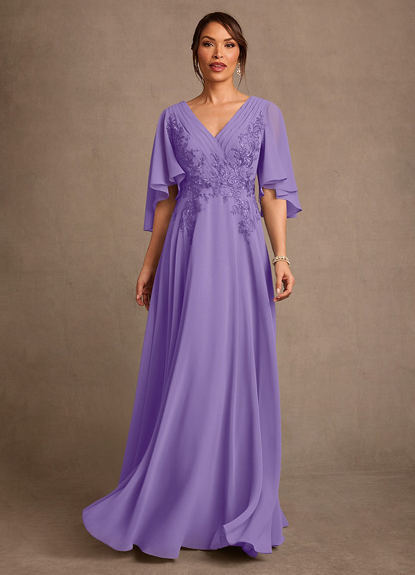 Azazie Tilda Suknie dla Matki Panny Młodej Linia A Koronka Szyfon Długość podłogi Sukienka image1