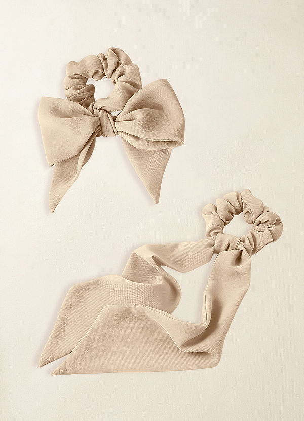 front Matching Color Chiffon Multiway Hair Scarf Scrunchie Set