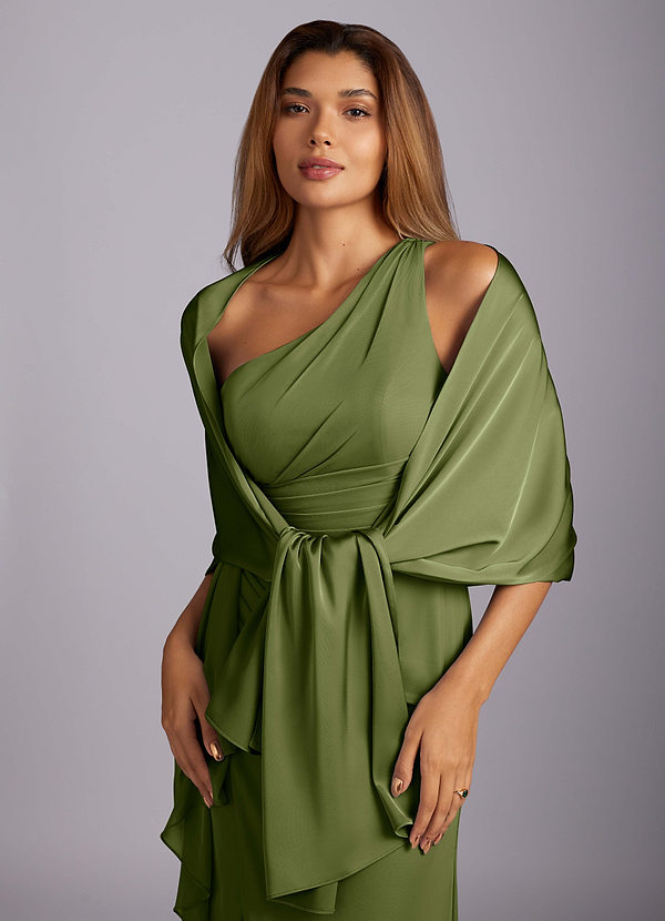front Azazie Farblich Passender Aleena-Stretch-Satin-Schal