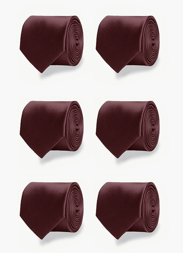 front Matte Satin Matching Groomsmen Tie Set – 6 Pieces