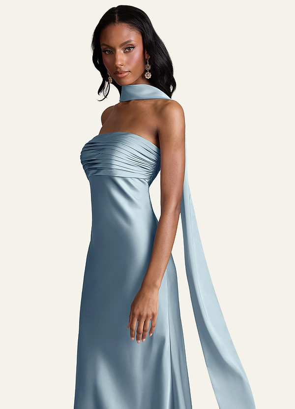 front Azazie Matching Color Stretch Satin Scarf