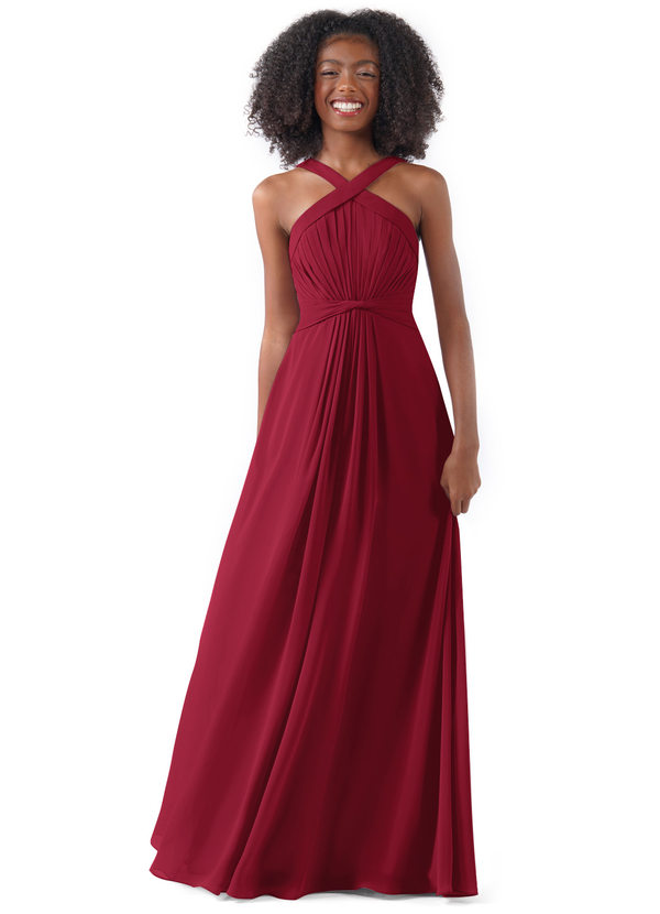 Burgundy Azazie Anthea JBD Junior Bridesmaid Dresses | Azazie