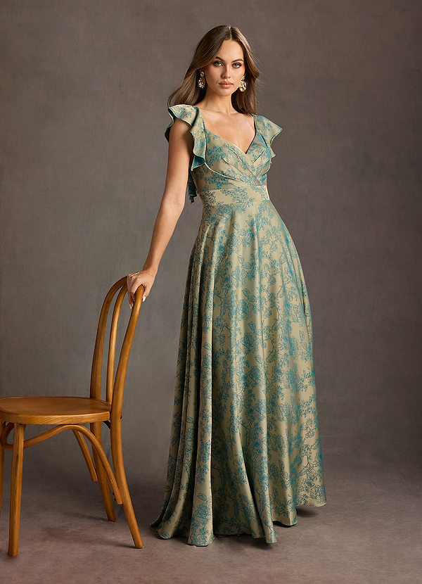 Leilani Platinum Teal Maxi Dress image1