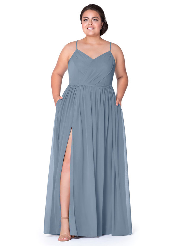  Azazie Cora Bridesmaid Dress  Dusty Blue Azazie 