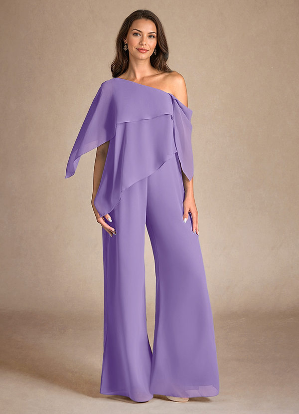Azazie Halima Mother of the Brides Dresses Tahiti Jumpsuit/Pantsuit Side Slit Chiffon Dress image1