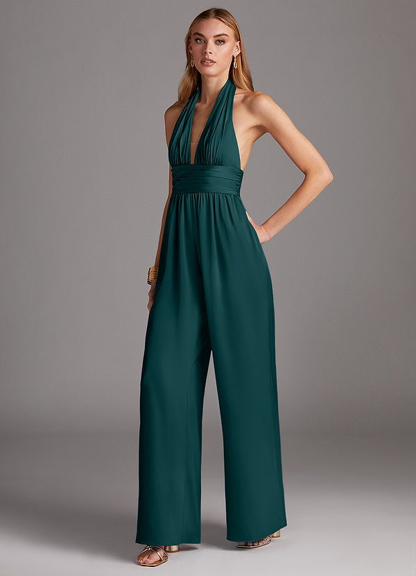Azazie Oli Stretch Satin Jumpsuit Bridesmaid Dresses  image1