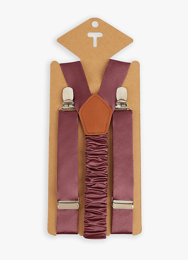 front Matching Color Boy's Matte Satin Suspenders