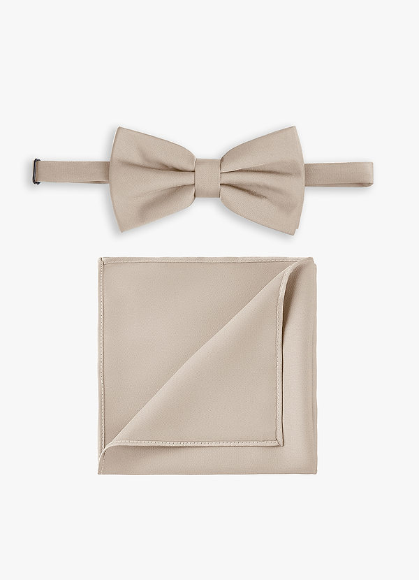 front Stretch Satin Bow Tie and Pocket Square Set