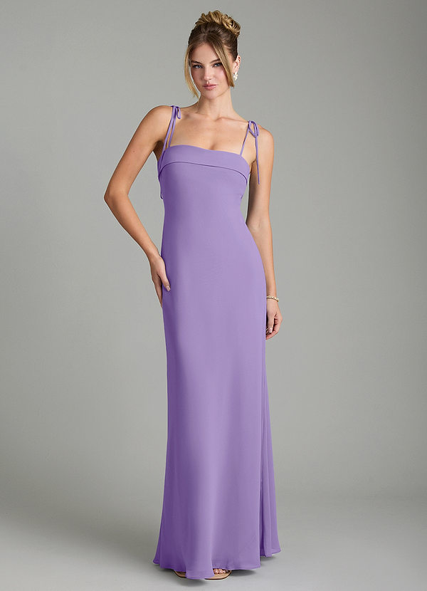 Azazie Ellia Bridesmaid Dresses Tahiti Sheath Bow Chiffon Dress image1