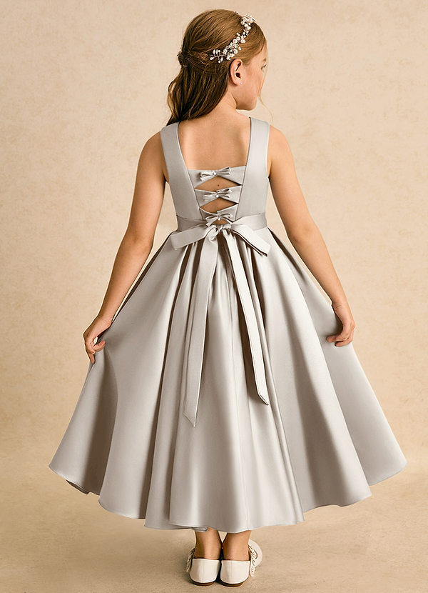 Azazie Junebuj Vestidos de Niña de Flores Vestido de Escarcha de Satin Mate de Princesa con Plisado image1