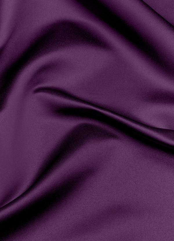 front Azazie Pflaume Matte Satin-Stoff-Meterware