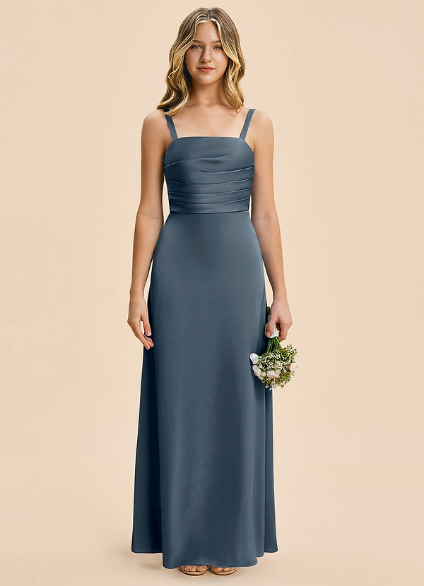 Astyn Junior Twilight Sheath Pleated Stretch Satin Dress image1