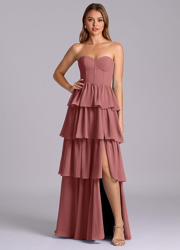 Azazie Faye Suknie dla druhen Linia A Dekolt w kształcie serca Szyfon Do ziemi Sukienka image1