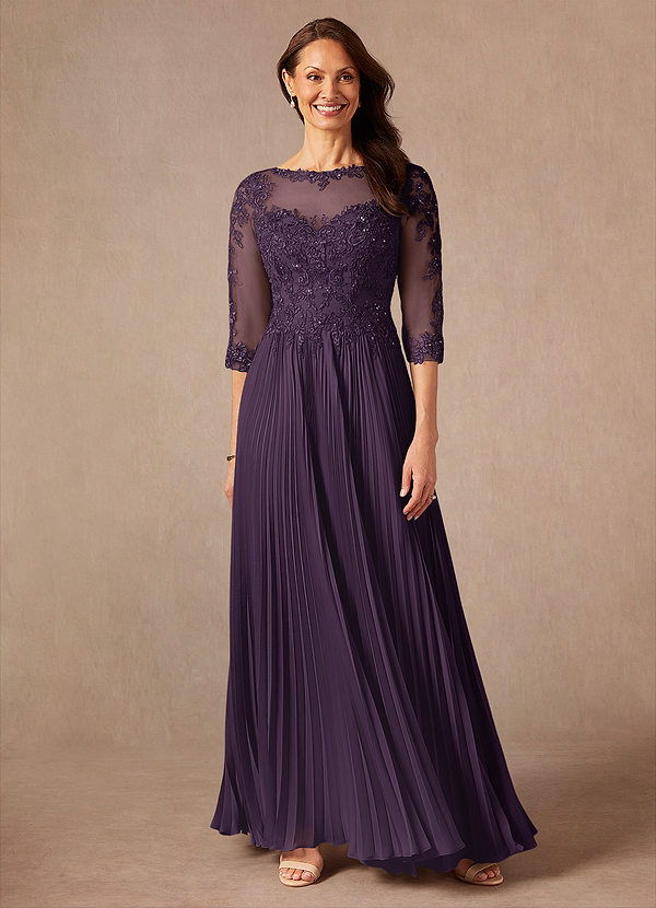 Azazie Corinne Mother of the Brides Dresses Plum A-Line Sequins Chiffon Dress image1
