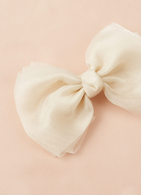 front Two-Piece Flower Girl Shimmer Bow Hairpin Set