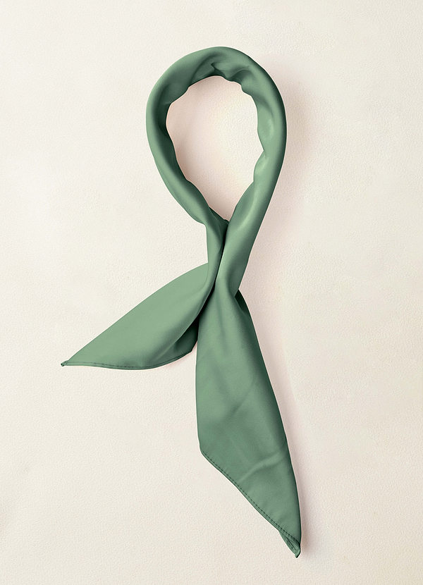 front Matching Color Floral Matte Satin Scarf