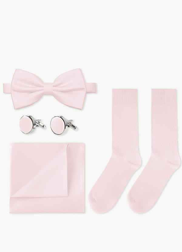 front Conjunto de pajarita, pañuelo de bolsillo, gemelos y calcetines a juego