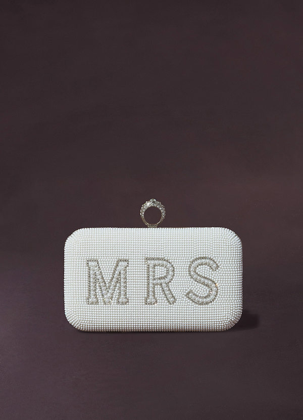front Mrs Wedding Pearl Clutch