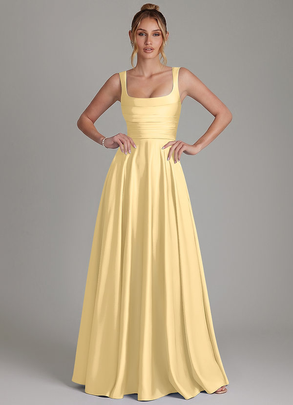 Azaria Bridesmaid Dresses Butter A-Line Corset Stretch Satin Dress image1