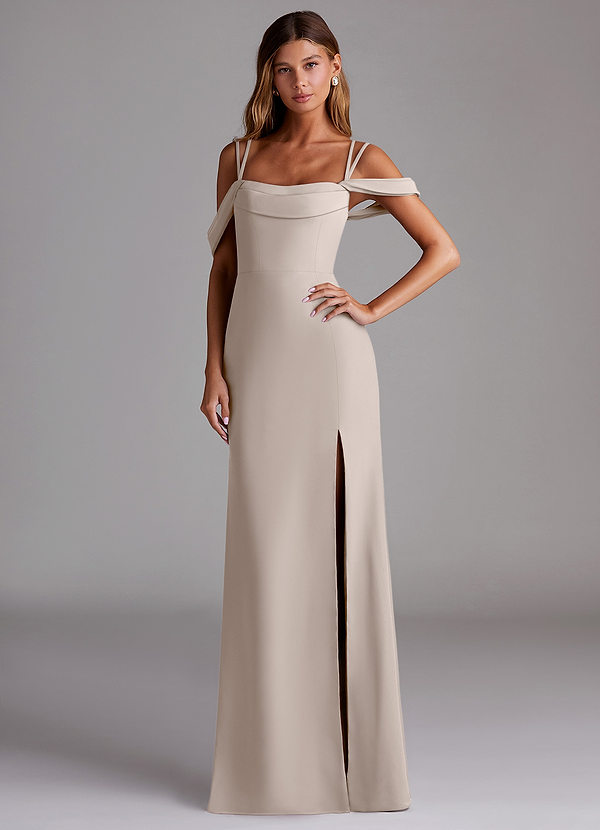 Azazie Callan Bridesmaid Dresses Frost Mermaid Pleated Chiffon Convertible Dress image1
