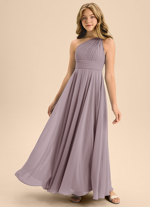 Azazie Charlize Junior Dusk A-Line Pleated Chiffon Dress image1