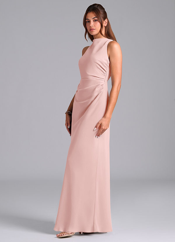 Azazie Evadne Suknie dla druhen Osłona Pofałdowany Szyfon Do ziemi Sukienka image1