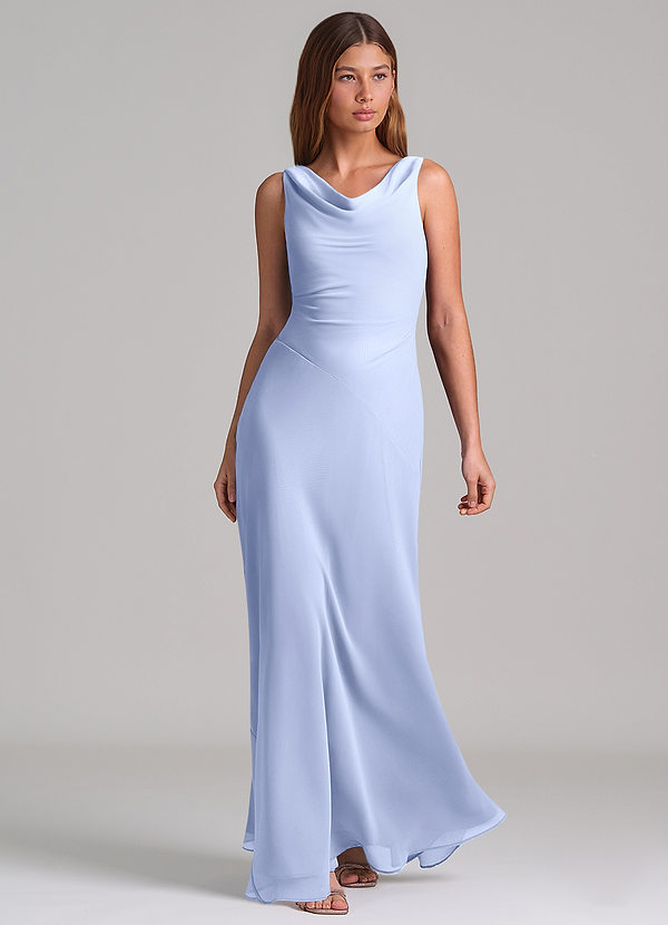 Azazie Nerine Brudtärneklänningar Klä av A-Linje i Chiffong Plisserad Is image1