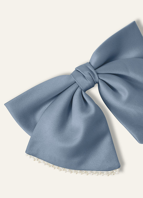 front Hårspänne i satinpärl med rosett i matchande färg