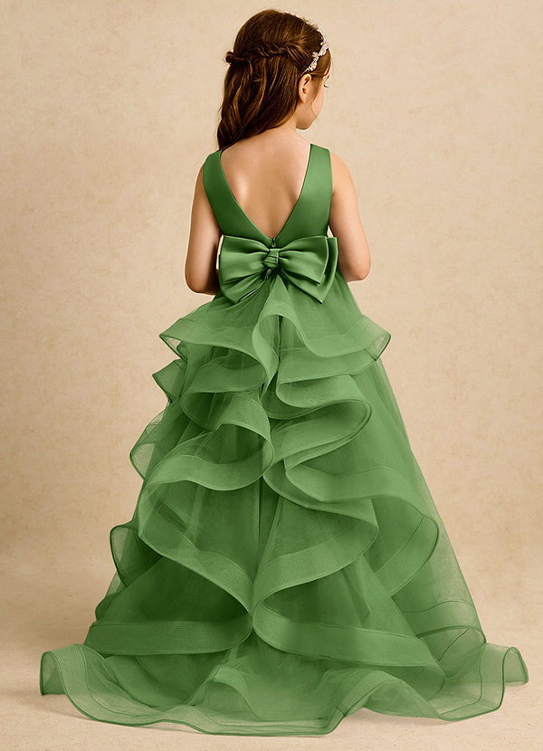 Azazie Lior Flower Girl Dresses Basil Ball-Gown Pleated Tulle Dress image1