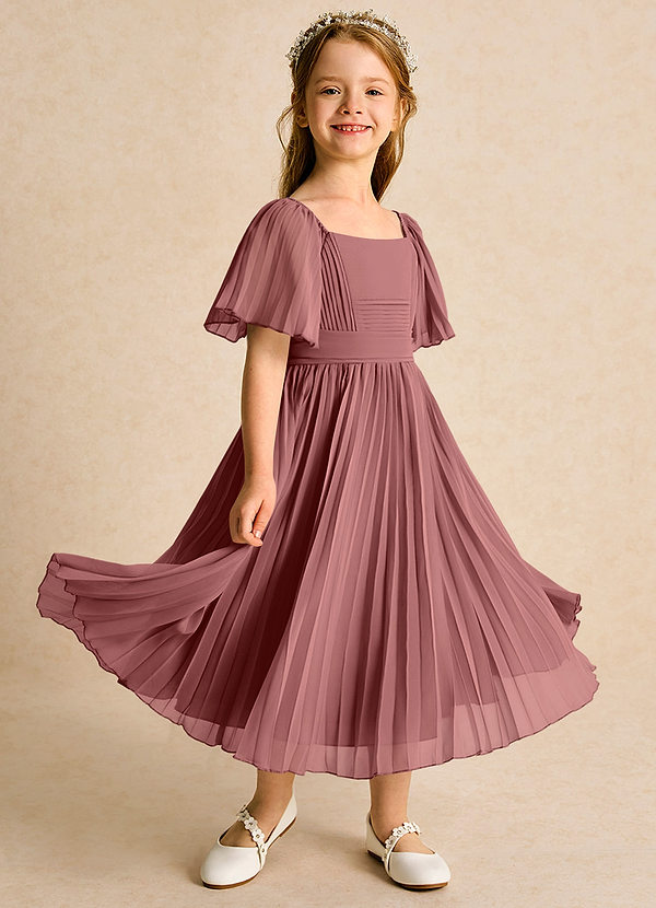 Azazie Gisele Abiti da Ragazza di Fiori Abito A-Line in Chiffon Plissettato Ametista image1