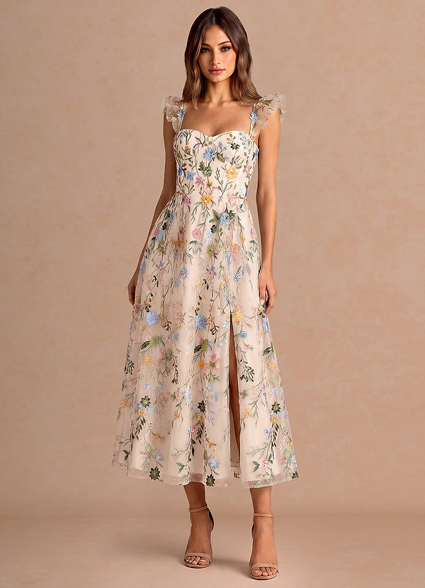 Denisse Blush Pink Multi Midi Dress image1