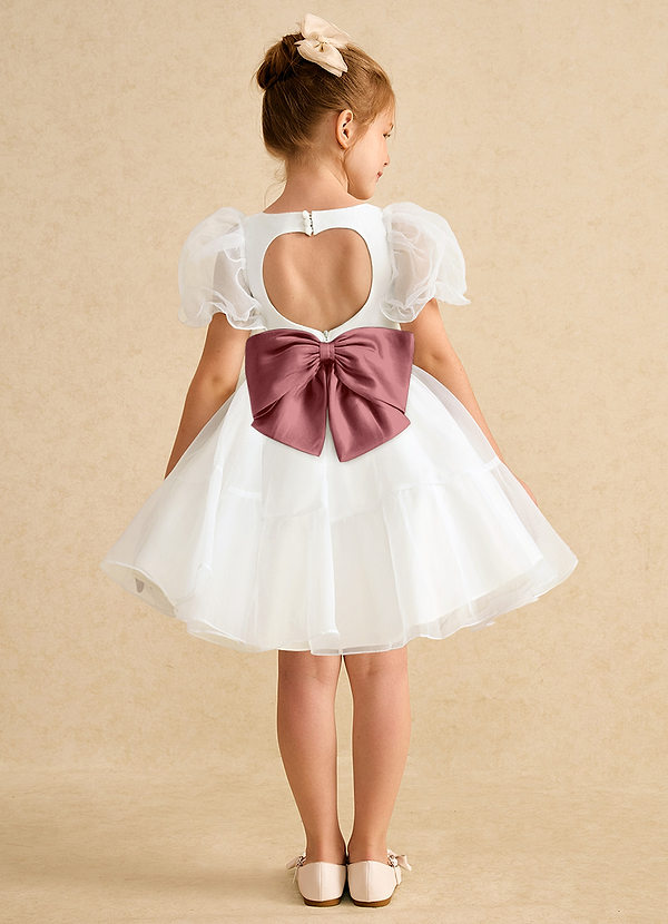 Azazie Debbie Vestidos de Niña de Flores Vestido de Marfil Amatista de Organza de Princesa con Escote de Corazón image1